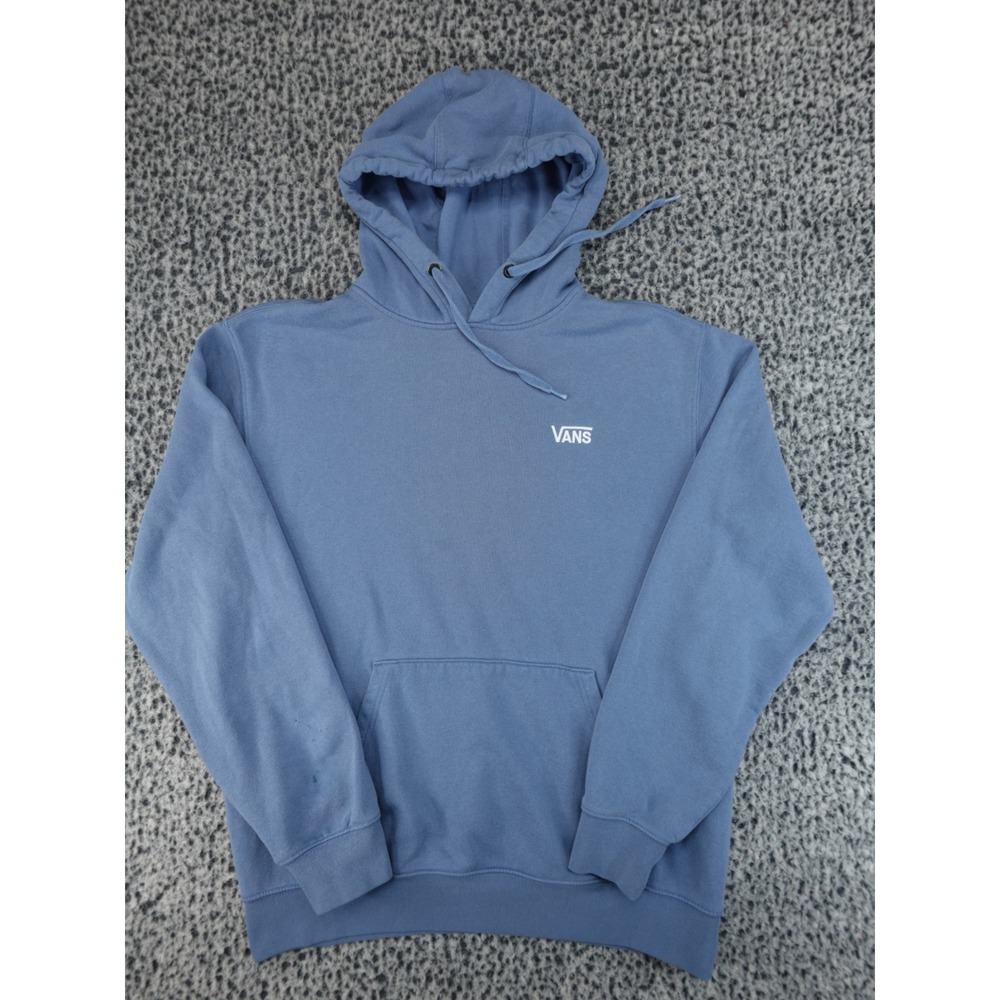 Vans Hoodie‎ Men Medium Blue Good Embroidered Logo Pullover Fleece Skate